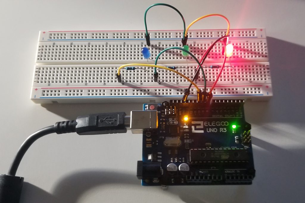 LED Blink Illumination in Sequential Morse Code